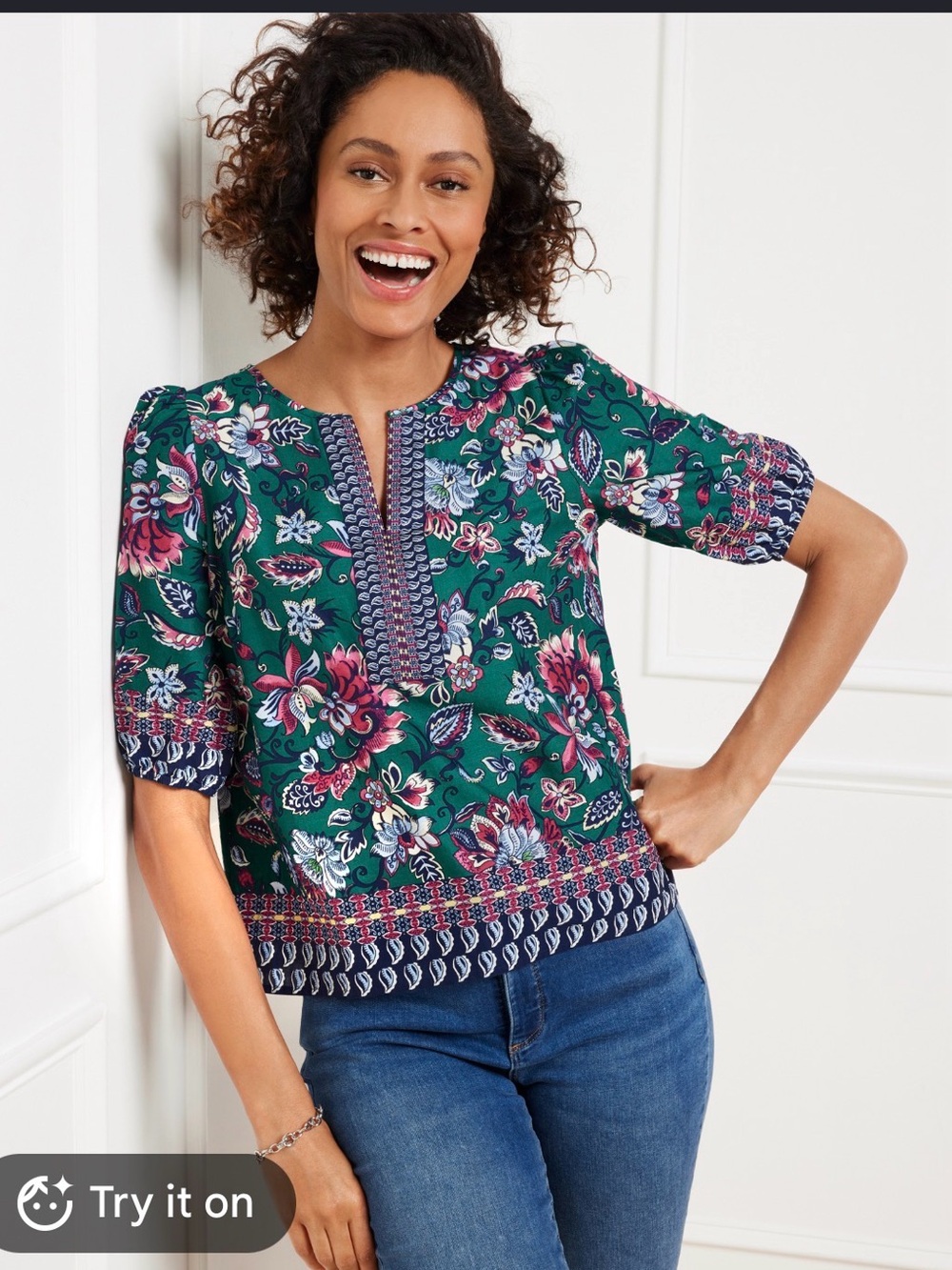 Talbots Gorgeous Garden top size medium